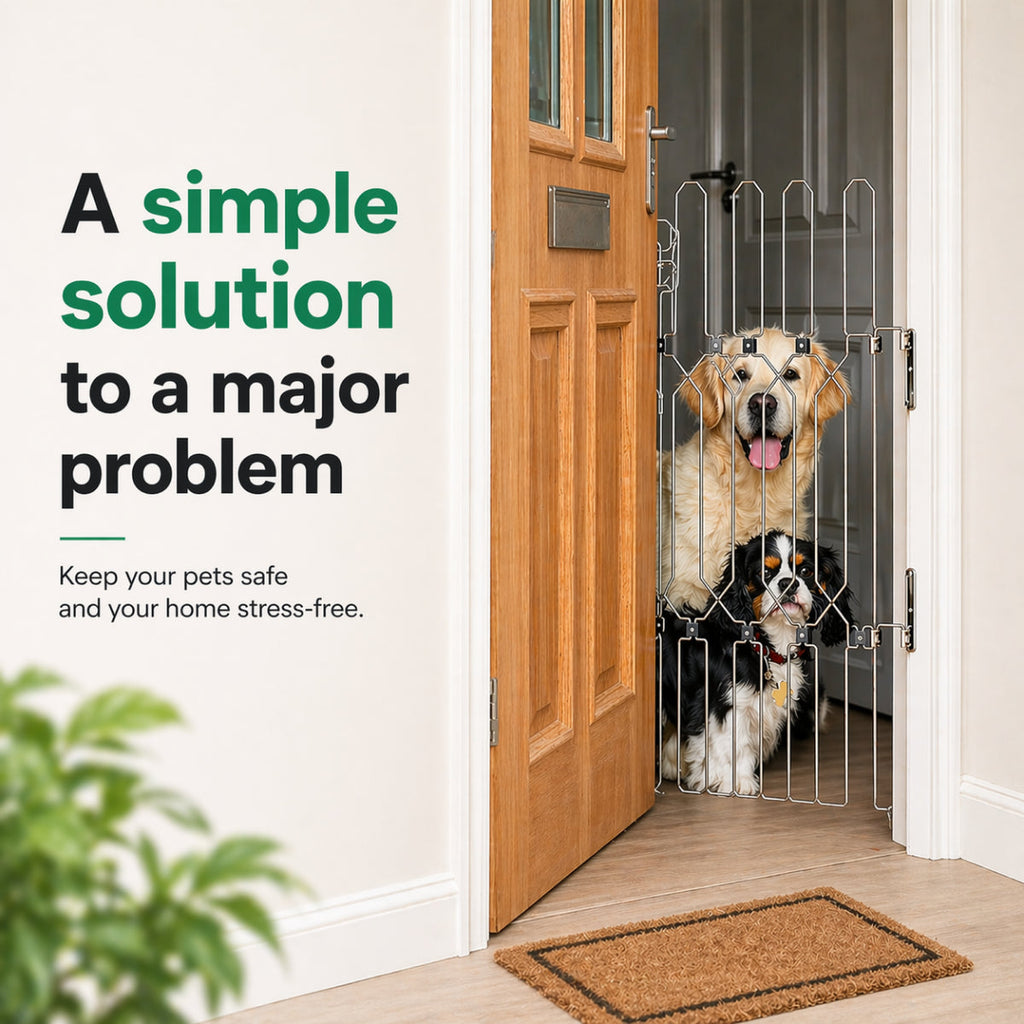 47" Steel Pet Gate – No-Drill 3M Adhesive, Fits Doors & Stairs 🐾🚪