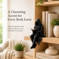 Gothic Dark Fantasy Book Guardian Resin Figure – Hooded Reader Statue 🖤📖🌙