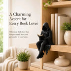 Gothic Dark Fantasy Book Guardian Resin Figure – Hooded Reader Statue 🖤📖🌙