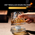 Rotating Whiskey Glass with Non-Spill Base