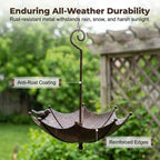 Umbrella Bird Feeder &Bath – Dual-Use Vintage Metal Design 🐦🌂