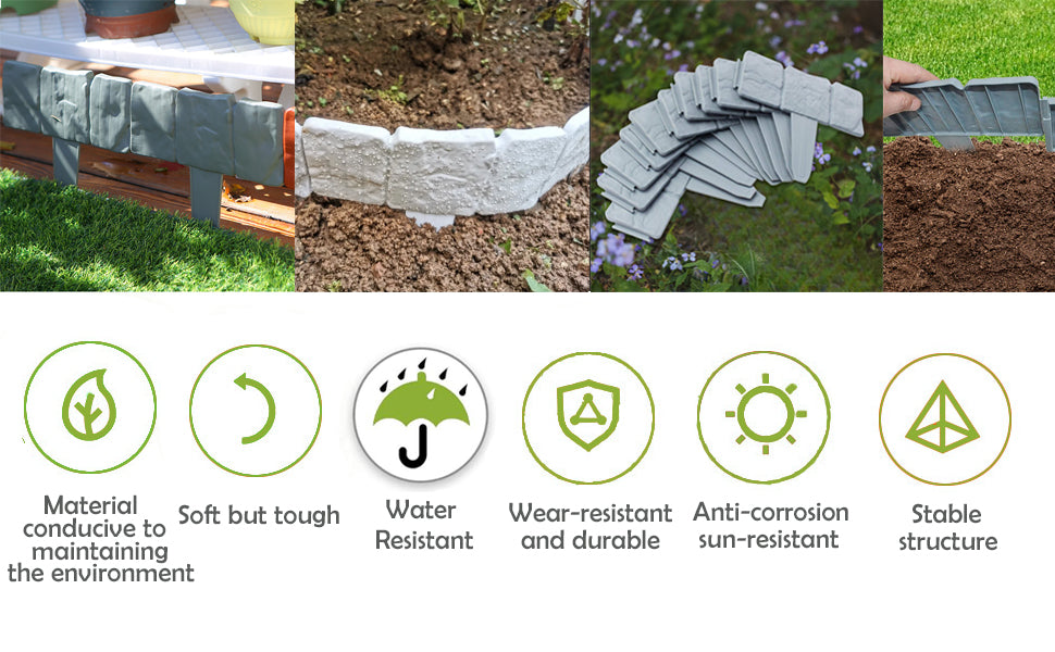 Imitation Stone Garden Edging – Flexible & Tool-Free 🌿🪨