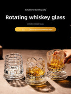 Rotating Whiskey Glass with Non-Spill Base