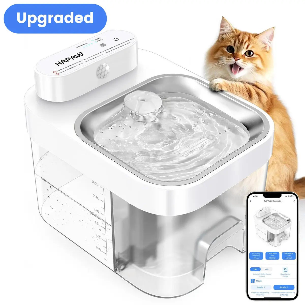 🐱🌺2026 Smart Cat Water Fountain with Wi-Fi APP Control & 5000mAh Battery