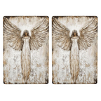 Vintage Angel Wall Art – Distressed Metal Silhouette, Weatherproof 🕊️🕯️