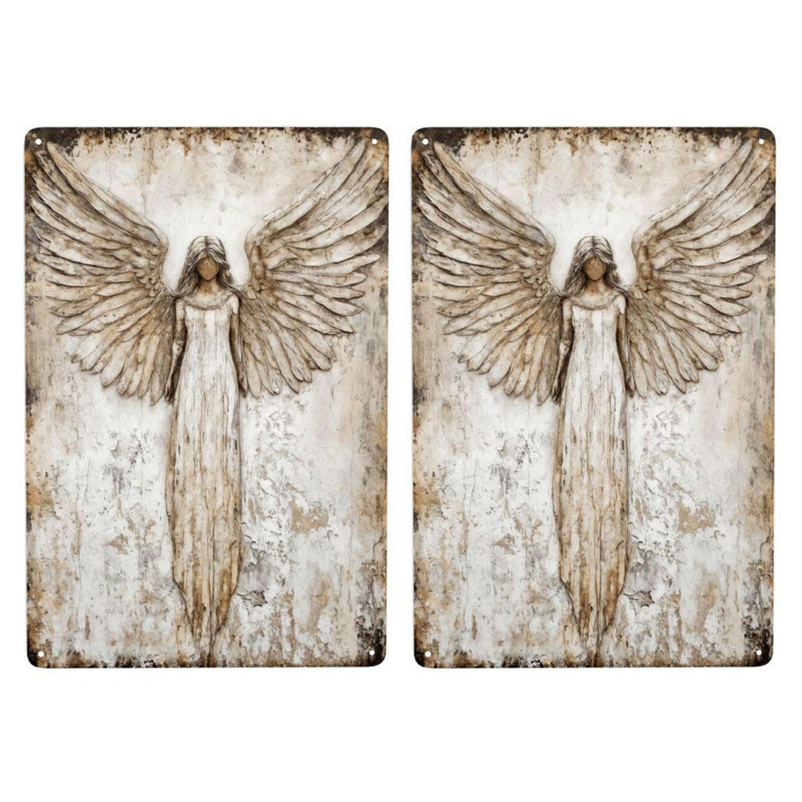 Vintage Angel Wall Art – Distressed Metal Silhouette, Weatherproof 🕊️🕯️