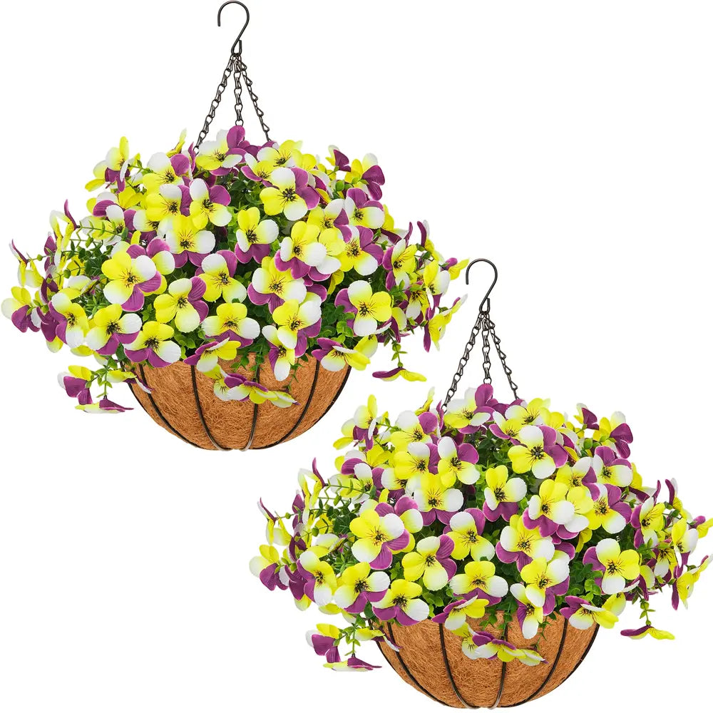 🌺🌺Artificial Silk Spring Flowers Hanging Basket for Outdoor Indoor