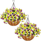 🌺🌺Artificial Silk Spring Flowers Hanging Basket for Outdoor Indoor