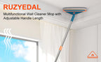 Adjustable Wall Mop with 360° Spinning Head – Long Handle Cleaning Tool
