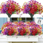 24&48Bundles UV Resistant Artificial Flowers – Vibrant Faux Florals for Indoor & Outdoor