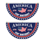 🇺🇸 America 250th Birthday Semicircular Flag Banner | Patriotic Bunting