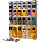 30-Pack Airtight Pantry Containers – Stackable Food Storage Set 🥫🗂️