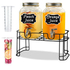 2-Pack 1-Gallon Glass Drink Dispensers – Stainless Steel Spout &Metal Stand 🥤
