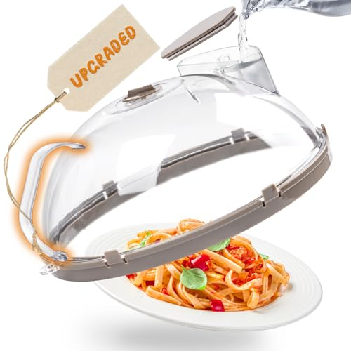 Microwave Splatter Cover with Steamer – Upgraded Steam & Splash Guard, Integrated Handle