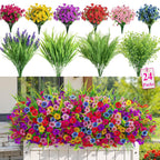 24&48Bundles UV Resistant Artificial Flowers – Vibrant Faux Florals for Indoor & Outdoor