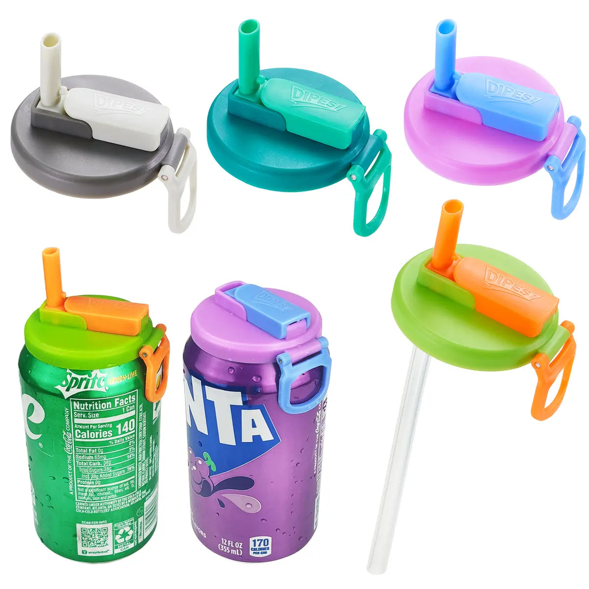 Silicone Soda Can Covers – 6-Pack with Straws 🥤✨