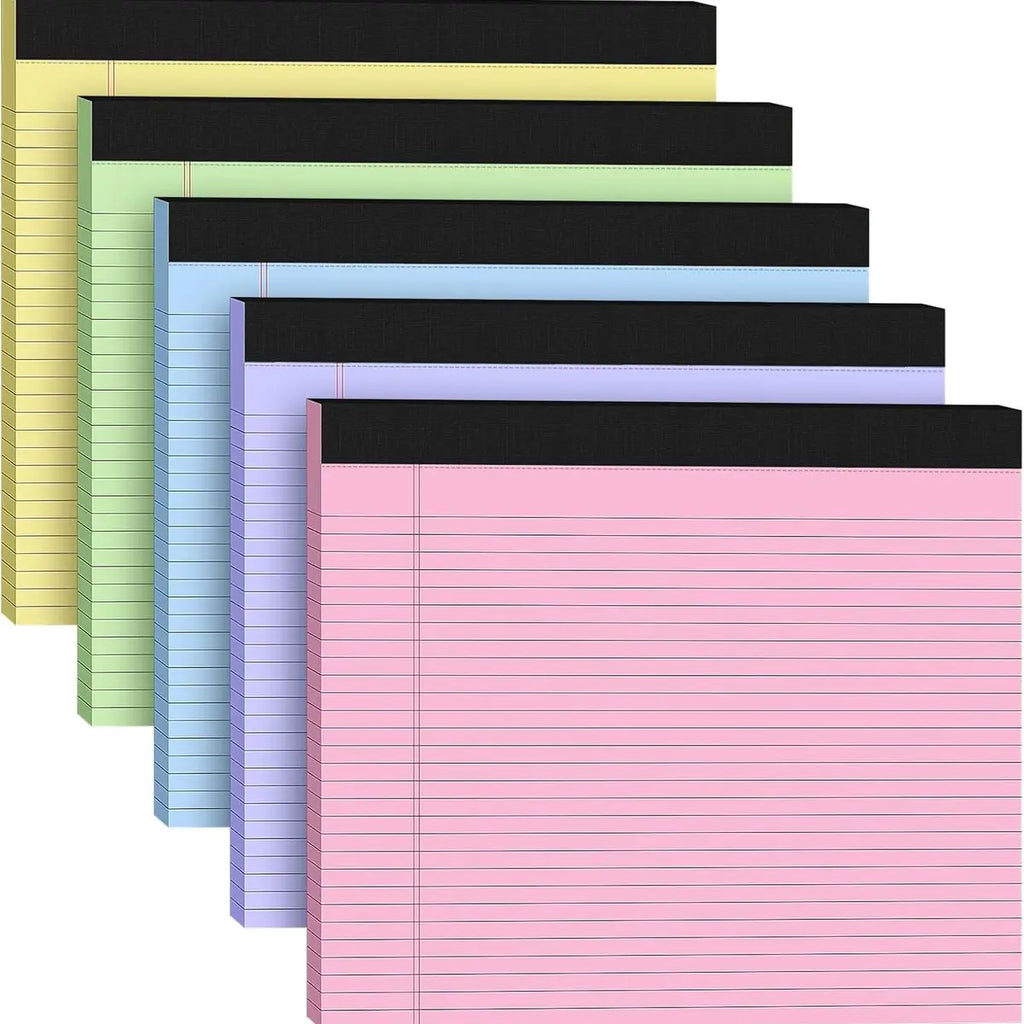 11″×9.5″ Wide Legal Pads – Landscape, 5 Colors, Perforated 📝🌈