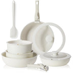 Summer Deal: 12-Piece Nonstick Pots & Pans Set with Detachable Handle - Induction, Oven & Dishwasher Safe