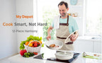 Summer Deal: 12-Piece Nonstick Pots & Pans Set with Detachable Handle - Induction, Oven & Dishwasher Safe