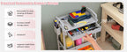 4-Tier Rolling Utility Cart – Lockable Wheels, Removable Drawer, Multi-Room Organizer