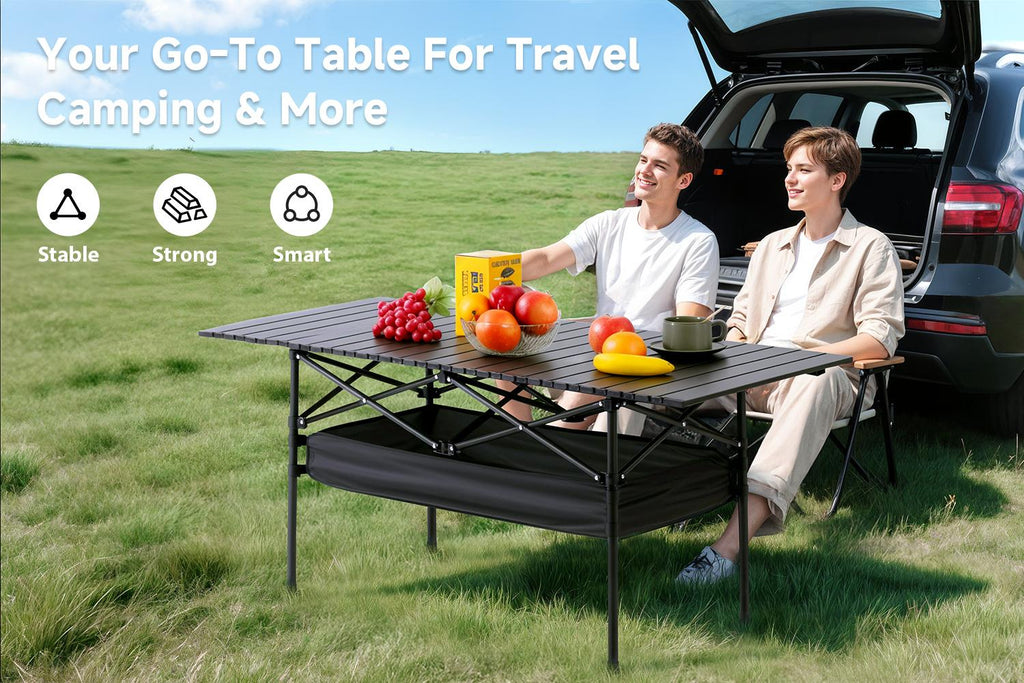 ⛰️Limited-time 50% discount⏰Foldable Height-Adjustable Camping Table with Storage Bag