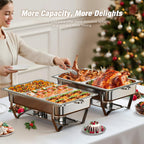 9QT Chafing Dish Set – Foldable Stainless Steel Buffet Warmer with Full or Multi-Size Pans