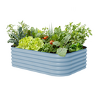 🍅Limited-time Summer Special Offer🍆2-Pack 12" Tall 4x2 ft Metal Raised Garden Beds – Oval Planter Box for Vegetables & Flowers
