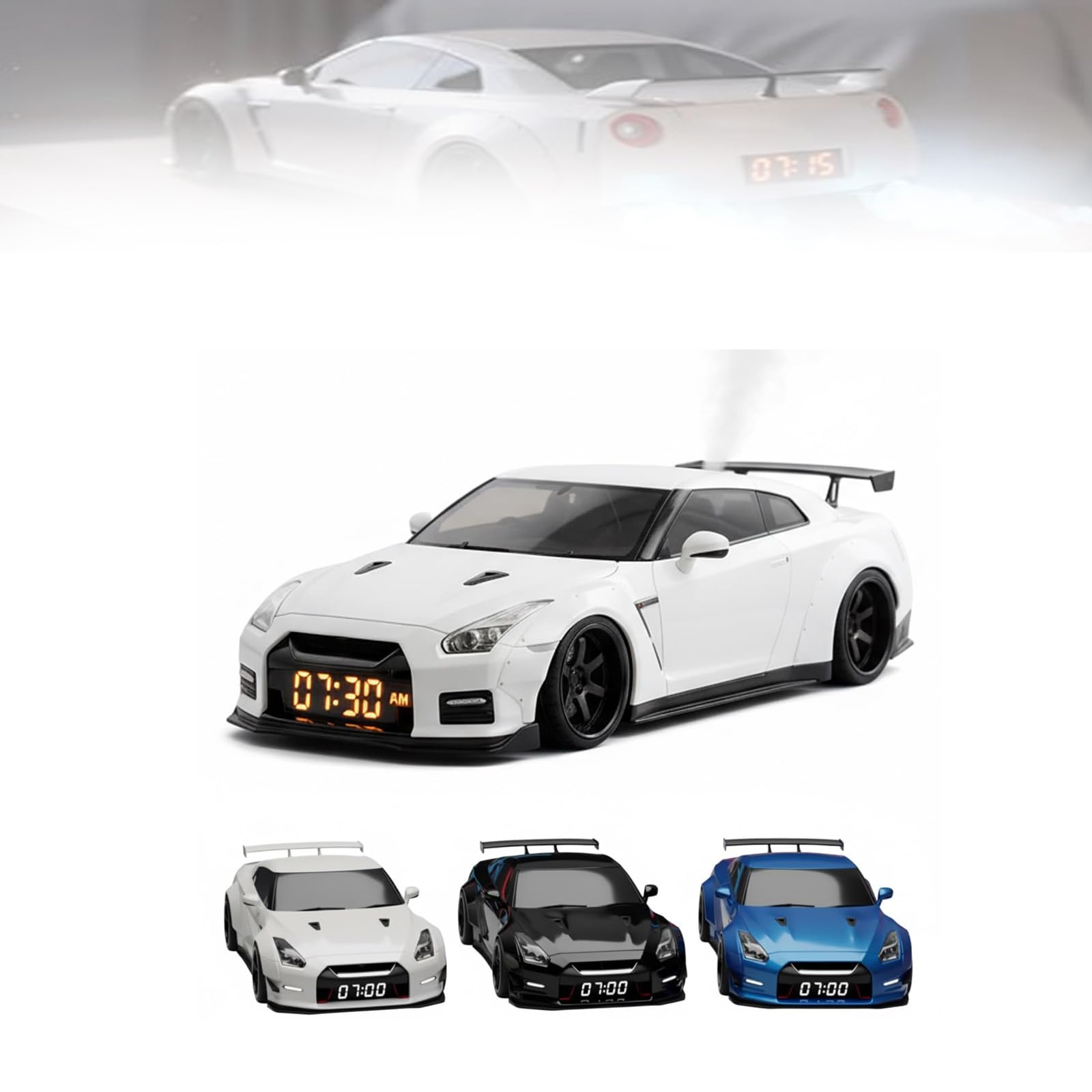 🚗⏰️Sports Car Alarm Clock with LED Display & Realistic Light Effects