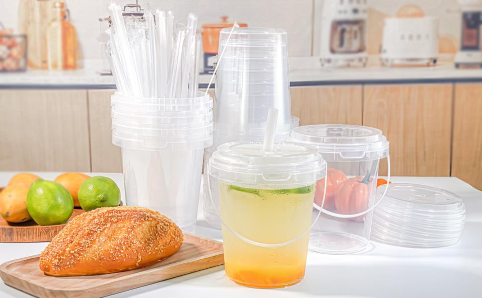Clear Plastic Cups with Lids & Straws – Sturdy, Reusable & Leak-Proof