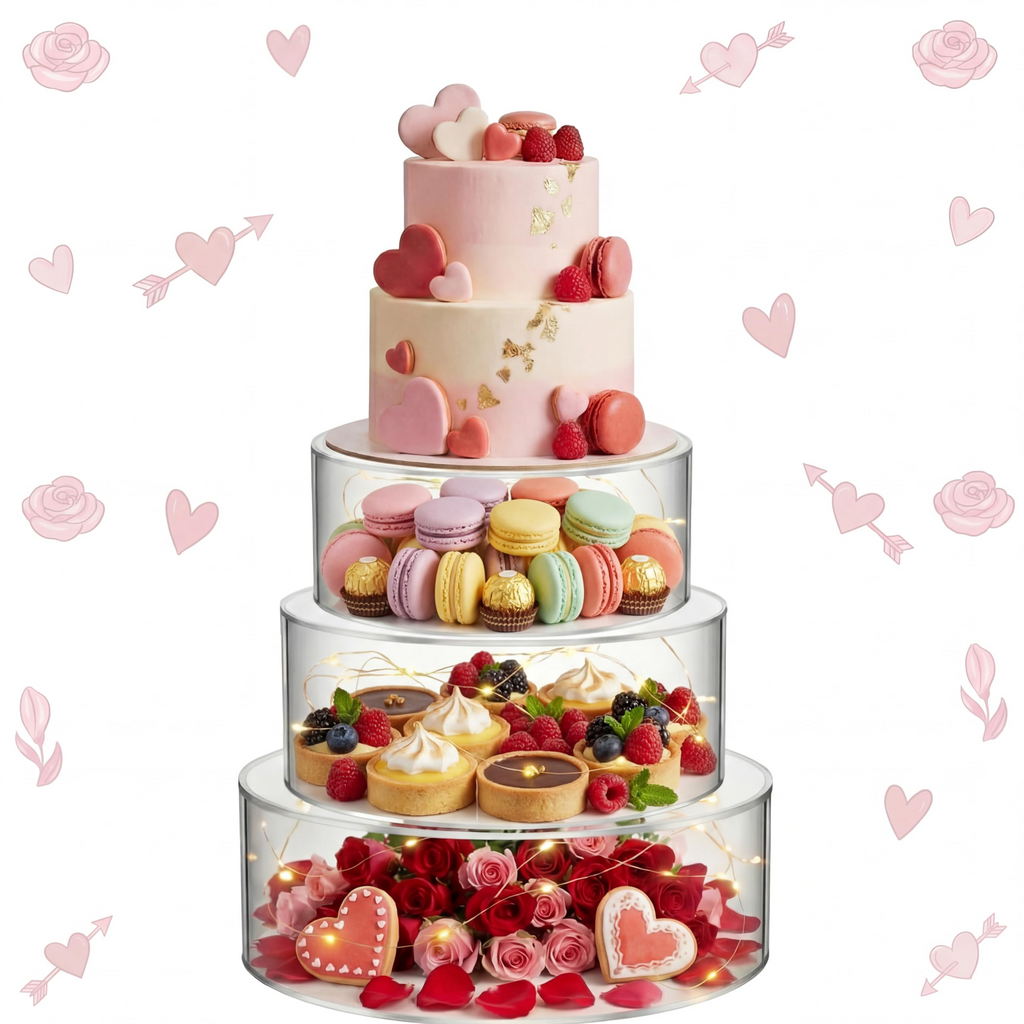 Set of 3 Acrylic Cake Stands – Stackable &Fillable 🍰✨