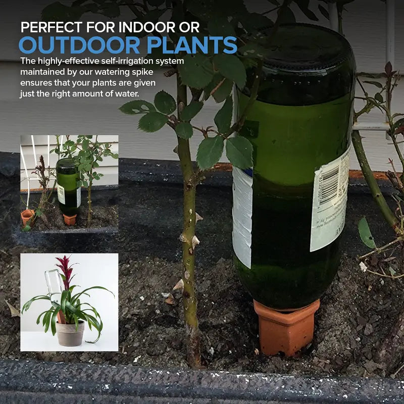 Self‑Watering Terracotta Plant Stakes – 10‑Pack Bottle Drip Spikes 🌱💧