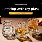Rotating Whiskey Glass with Non-Spill Base