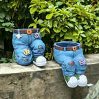 Denim Jeans Flower Pot – Realistic Resin Planter, Indoor/Outdoor 👖🌱