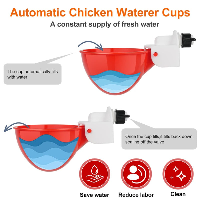 35& 50 pcs Automatic Poultry Waterer Cups – Gravity-Fed, Leak-Proof 🐔💧