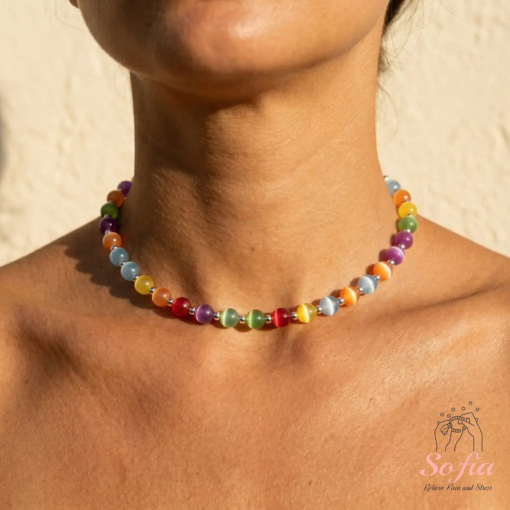 Magic Sun Choker – UV-Reactive Rainbow Beads for Indoor &amp; Outdoor Wear 🌞📿