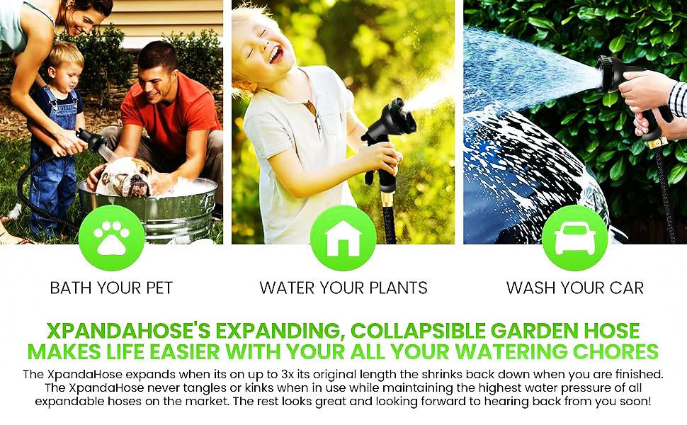 Expandable Garden Hose 75/100/150FT – 4-Layer Latex Core & Brass Fittings 🌱🚿