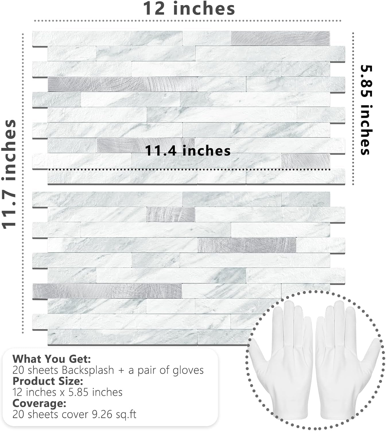 Peel &Stick Backsplash Tiles – Waterproof, 20‑Piece Kit 🧱✨