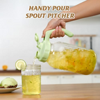 64oz Mason Jar Pitcher with Flip Spout Lid & Handle – Leak-Proof