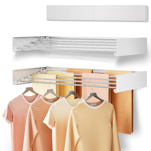 Wall‑Mounted Drying Rack – Holds 60 lbs, Folds Flat 👕🧷