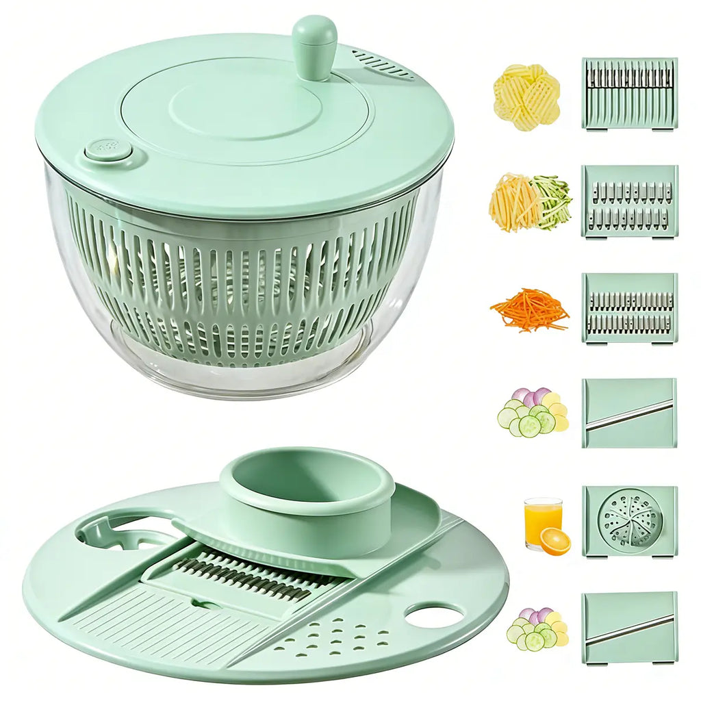 Salad Spinner & Chopper – Wash, Spin, Slice &Serve in One Bowl 🥗✨