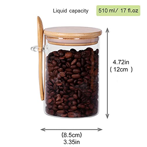 8&12 PACKS Airtight Bamboo Lid Glass Jar – Borosilicate Food Storage with Scoop 🫙🎋