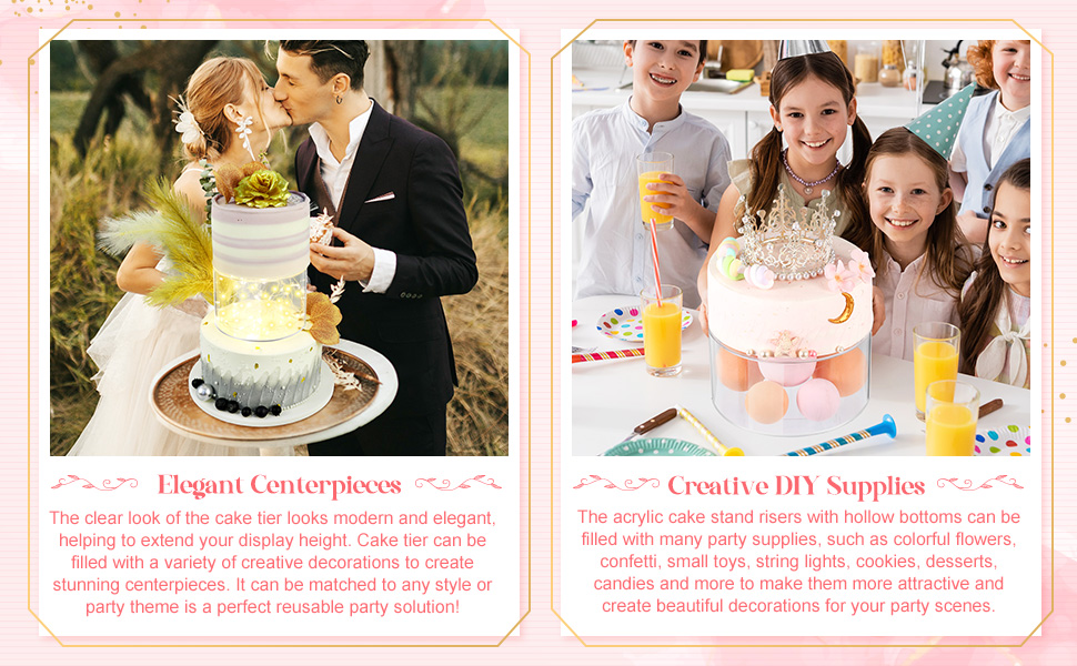 Set of 3 Acrylic Cake Stands – Stackable &Fillable 🍰✨