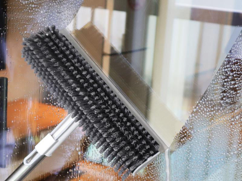 3-in-1 Heavy-Duty Floor Scrub Brush with Long Handle – for Shower, Pool, Deck, Patio & Kitchen