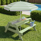 👶Children's Day gift👧Kids 3-in-1 Sand & Water Activity Table with Umbrella – Outdoor Convertible Picnic Table