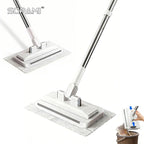 Disposable Mop, Hands-Free Floor Mop with Clamp, Dry Wet Use Dust Mop for Hardwood & Tile