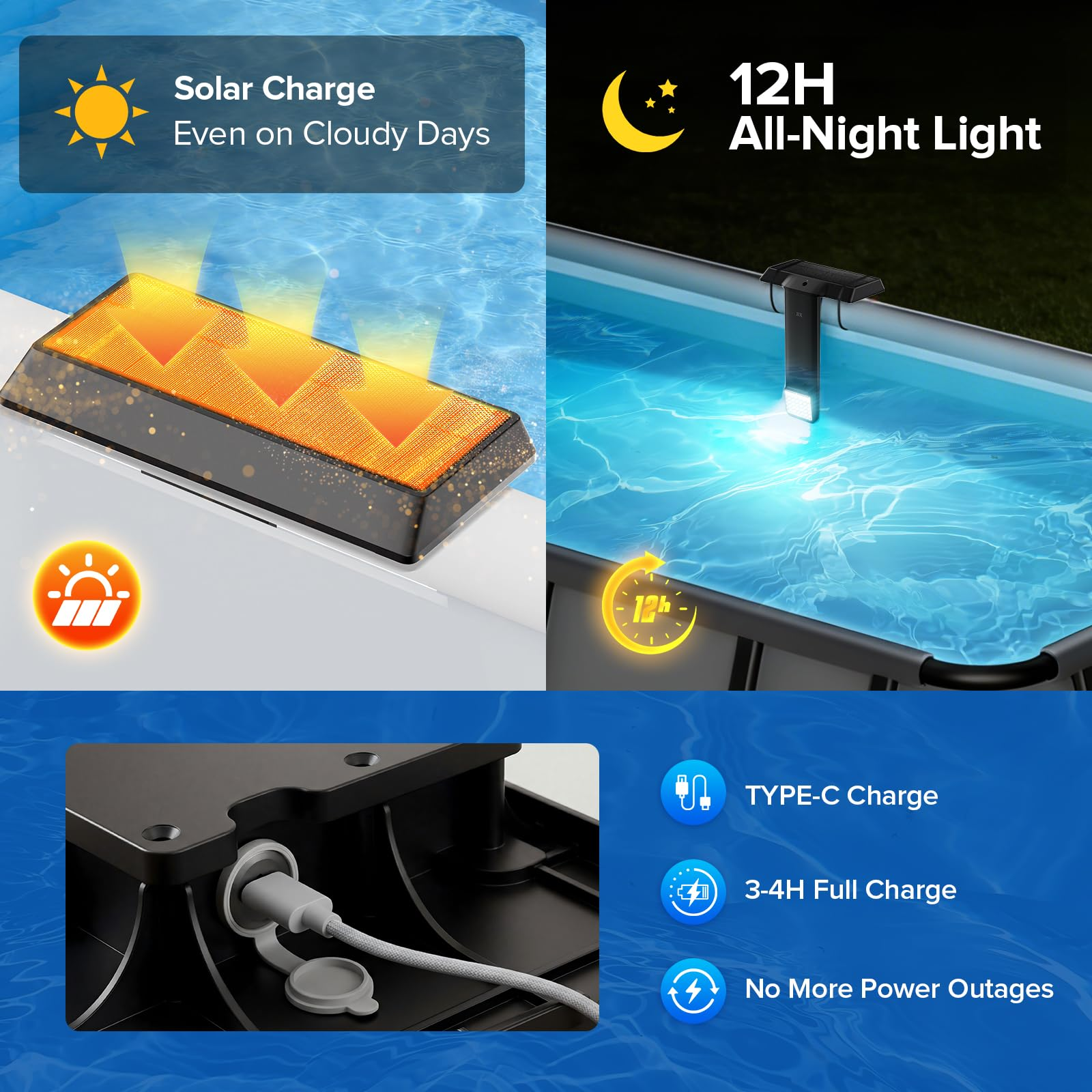 Solar Pool Light with Remote – Waterproof Submersible RGB Lighting for Pools