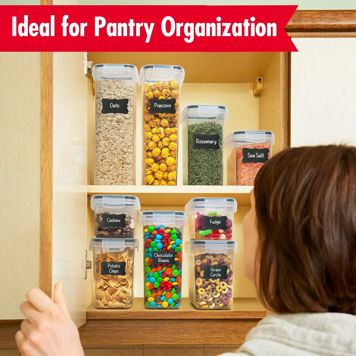30-Pack Airtight Pantry Containers – Stackable Food Storage Set 🥫🗂️