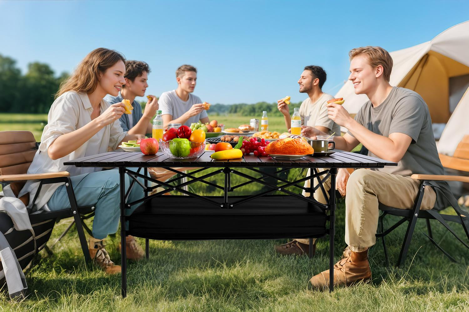 ⛰️Limited-time 50% discount⏰Foldable Height-Adjustable Camping Table with Storage Bag