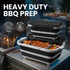 Collapsible BBQ Prep Tub with Cutting Board Lid – Foldable &Portable 🍖🧊