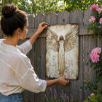 Vintage Angel Wall Art – Distressed Metal Silhouette, Weatherproof 🕊️🕯️